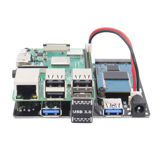 For Raspberry Pi 3B+/3B, X852 3B+/3B V1.1 Dual mSATA SSD Storage Expansion Board