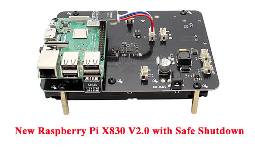 2019 New updated X830 V2.0 Version with Safe Shutdown/Safe Power Off  3.5 inch SATA Storage 12V Expansion Board