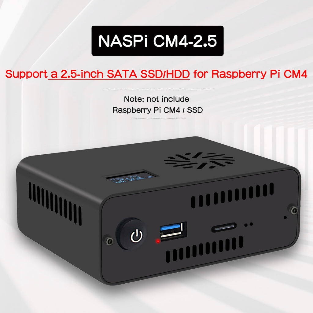 Geekworm NASPi CM4-2.5 SATA HDD/SSD NAS Kit for Pi Compute M