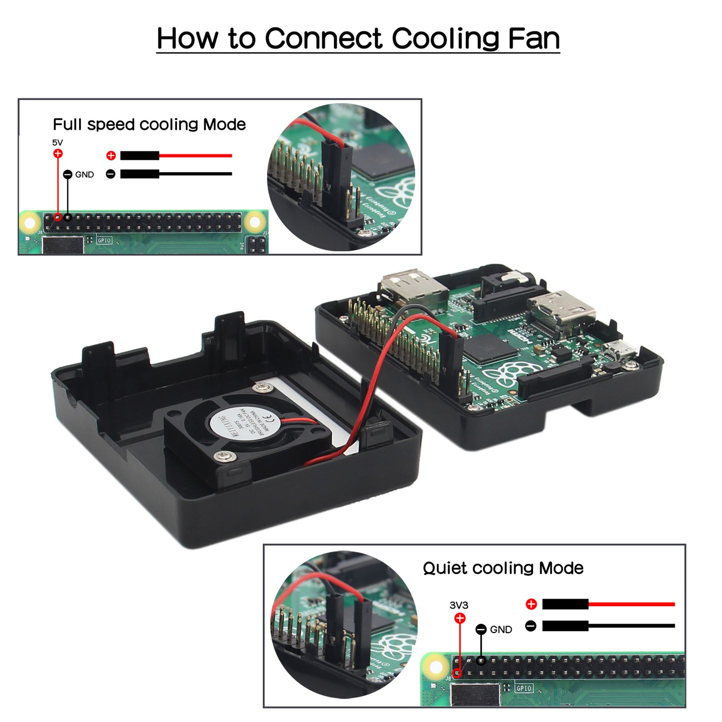 Raspberry Pi 3 Model A+ ABS Case with 2507 Cooling Fan