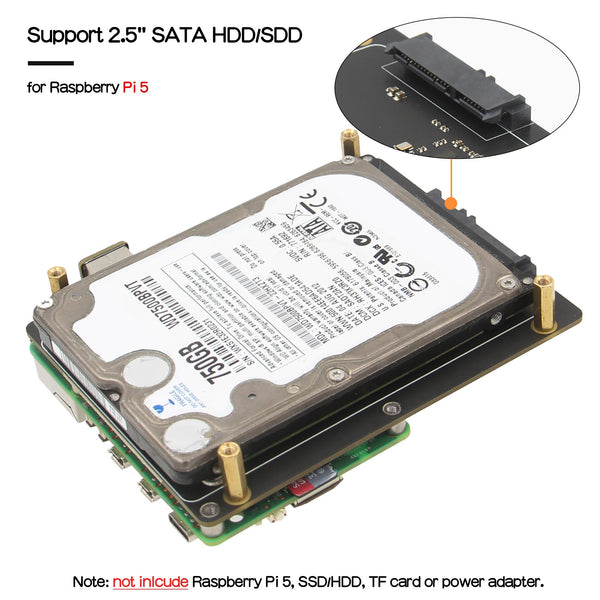 Geekworm X825-C8 Gehäuse, unterstützt nur X825 V2.0 2,5 Zoll SATA SSD