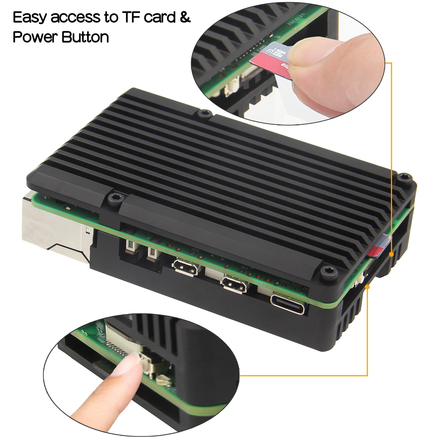 Geekworm Raspberry Pi 5 Aluminum Alloy Heatsink Armor Case(P122-C)