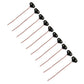 T-Style Plastic + Stainless Steel 9V Battery Buckles w/ Leads - Black (10 PCS)