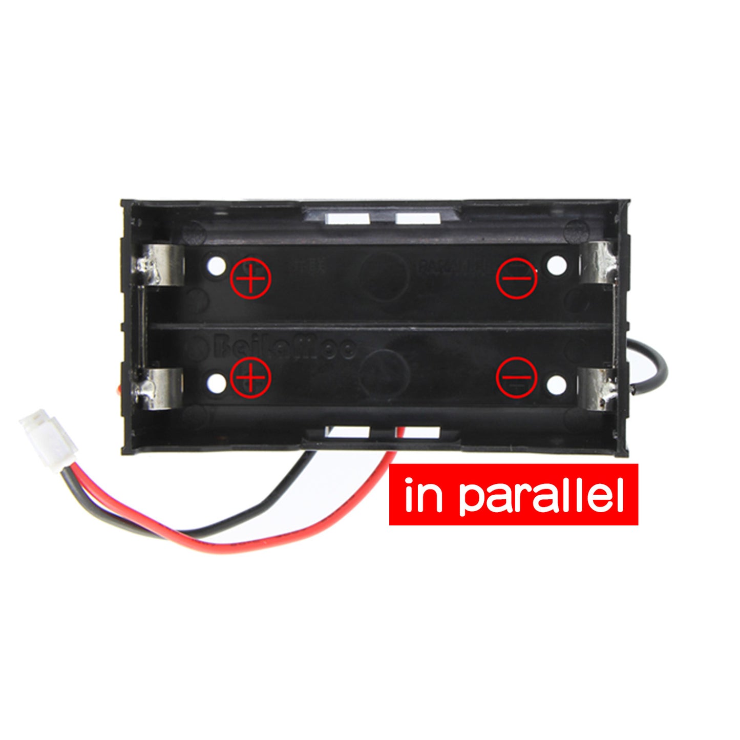 2 Pack 2-way parallel 18650 battery pack with XH2.54 terminals head