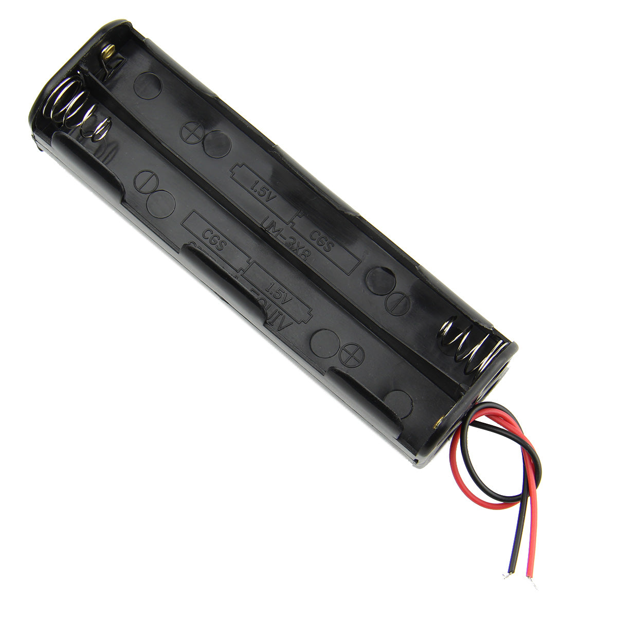 AA 8-Cell 12V Long Tube Battery Holder, Back-to-Back, with Leads