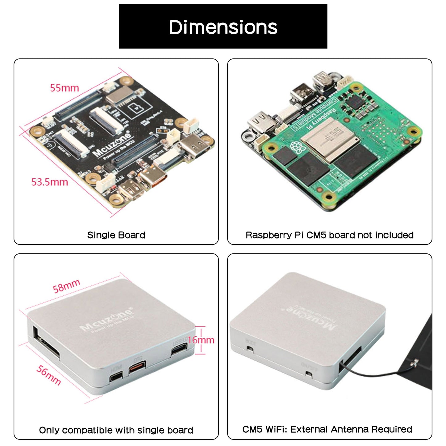 CM5-Tiny Carrier Board with CNC Aluminum Case Kit for Raspberry Pi Compute Module 5 CM5