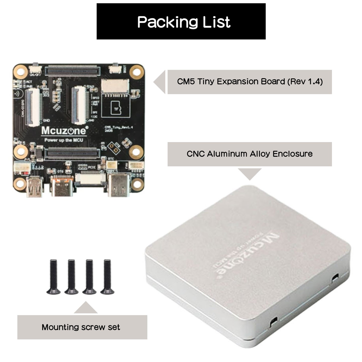 CM5-Tiny Carrier Board with CNC Aluminum Case Kit for Raspberry Pi Compute Module 5 CM5
