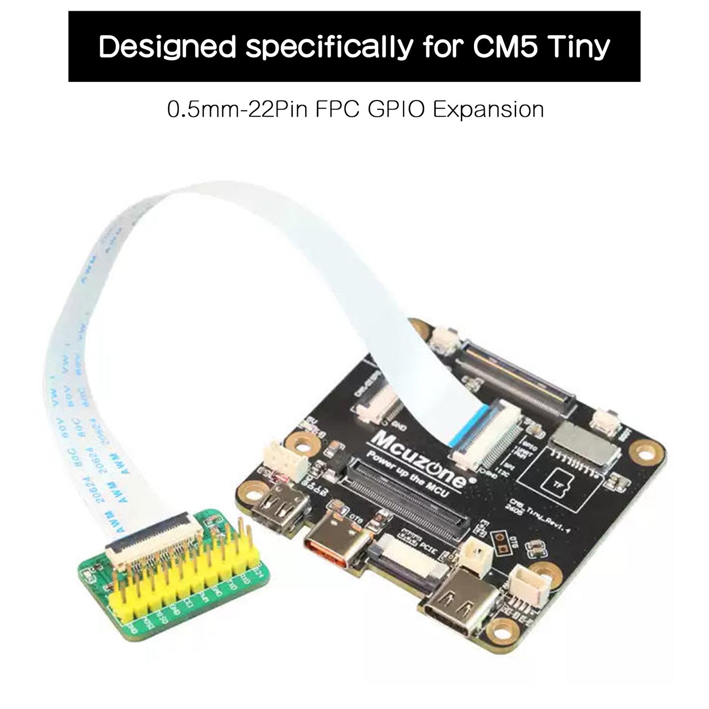 Raspberry Pi CM5 Tiny GPIO Adapter | 0.5mm 22-Pin FPC to 2.54mm 20-Pin