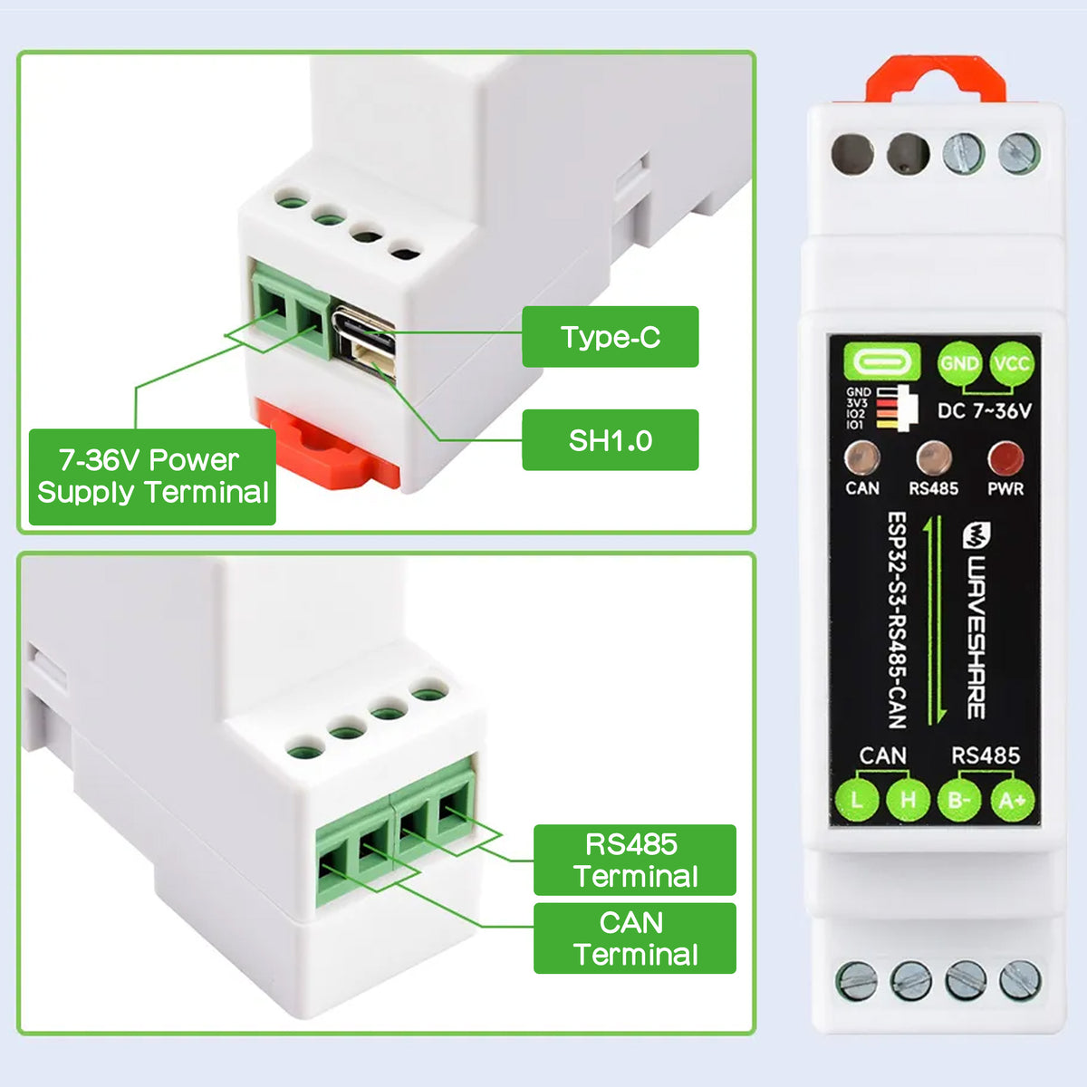 Industrial ESP32-S3 Board with RS485 & CAN Bus