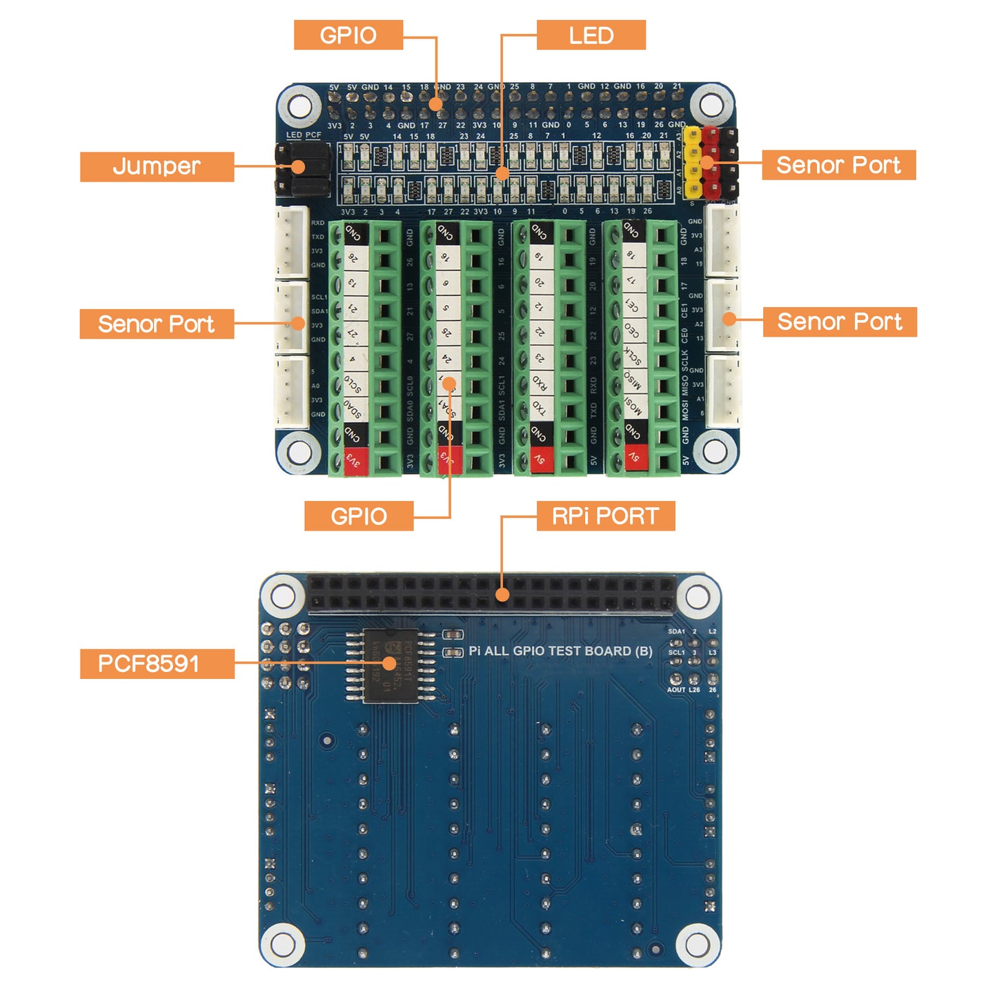 Raspberry Pi GPIO Test Terminal Block Breakout HAT Board G470