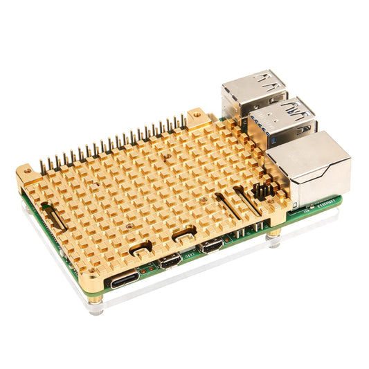 Geekworm Brass Heatsink with Acrylic Plate for Raspberry Pi 5 (H502)