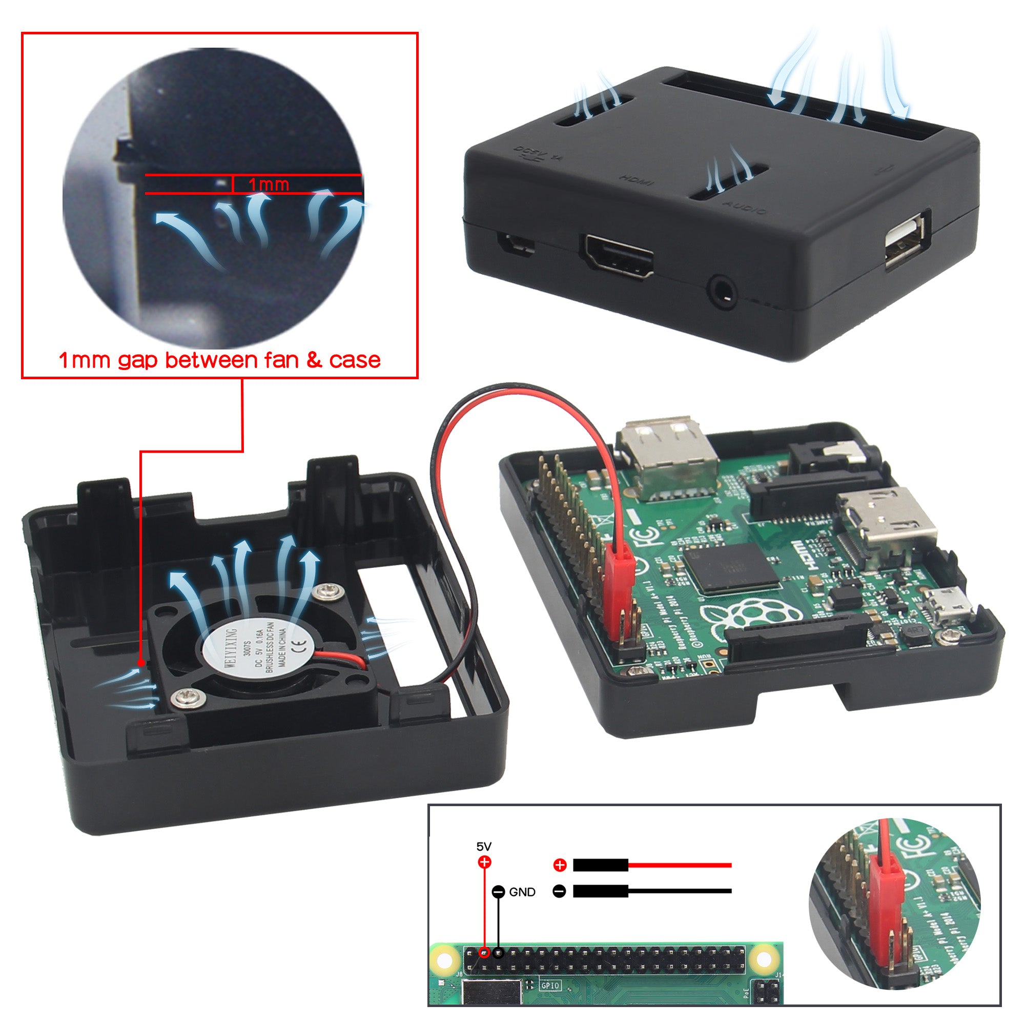 Raspberry Pi 3 Model A+ ABS Case – Geekworm