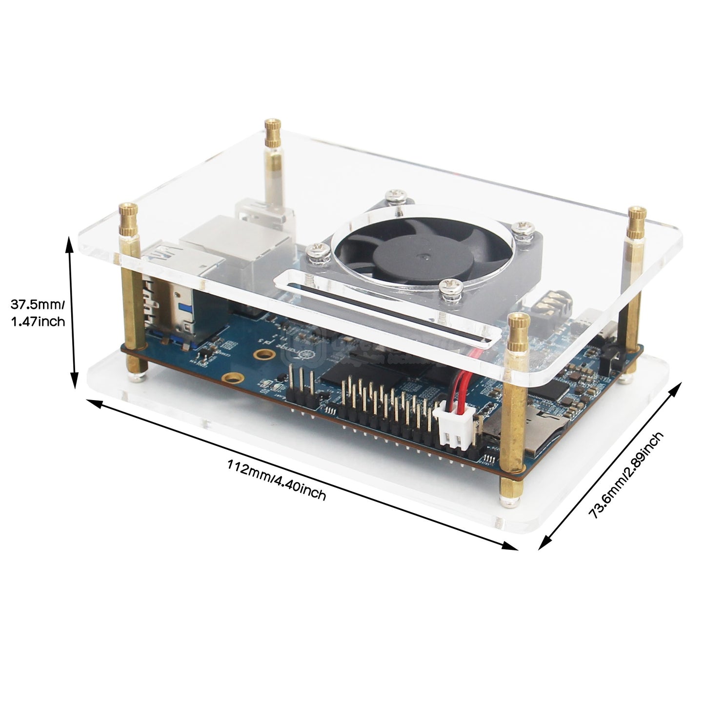 Geekworm Stackable Acrylic Case for Orange Pi 5/5B