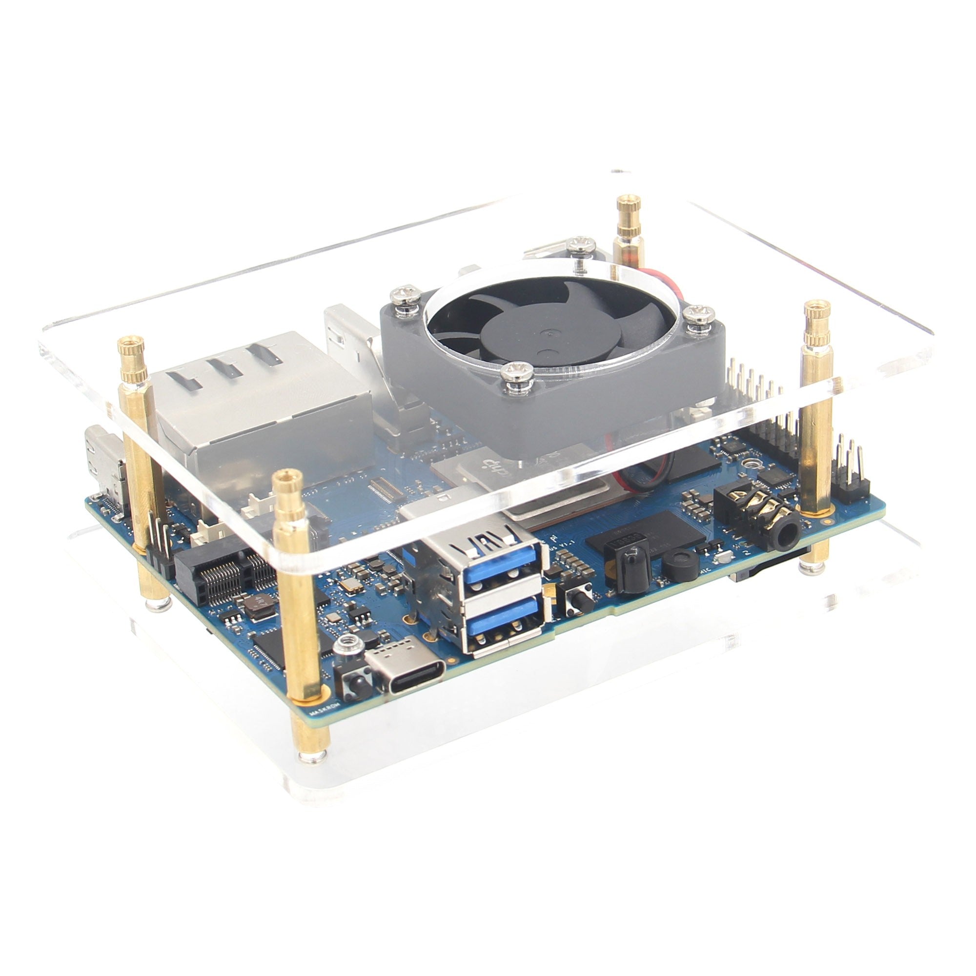 Geekworm Stackable Acrylic Case with Fan&Heatsink for Orange Pi 5 Plus