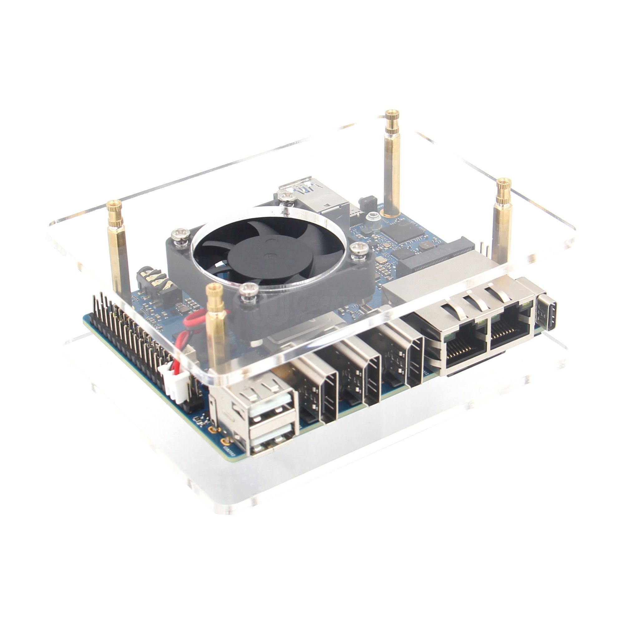 Geekworm Stackable Acrylic Case with Fan&Heatsink for Orange Pi 5 Plus