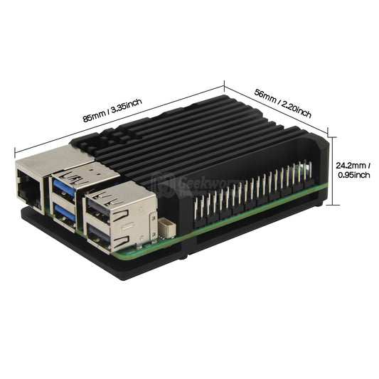 Geekworm Raspberry Pi 5 Aluminum Alloy Heatsink Armor Case(P122-C)