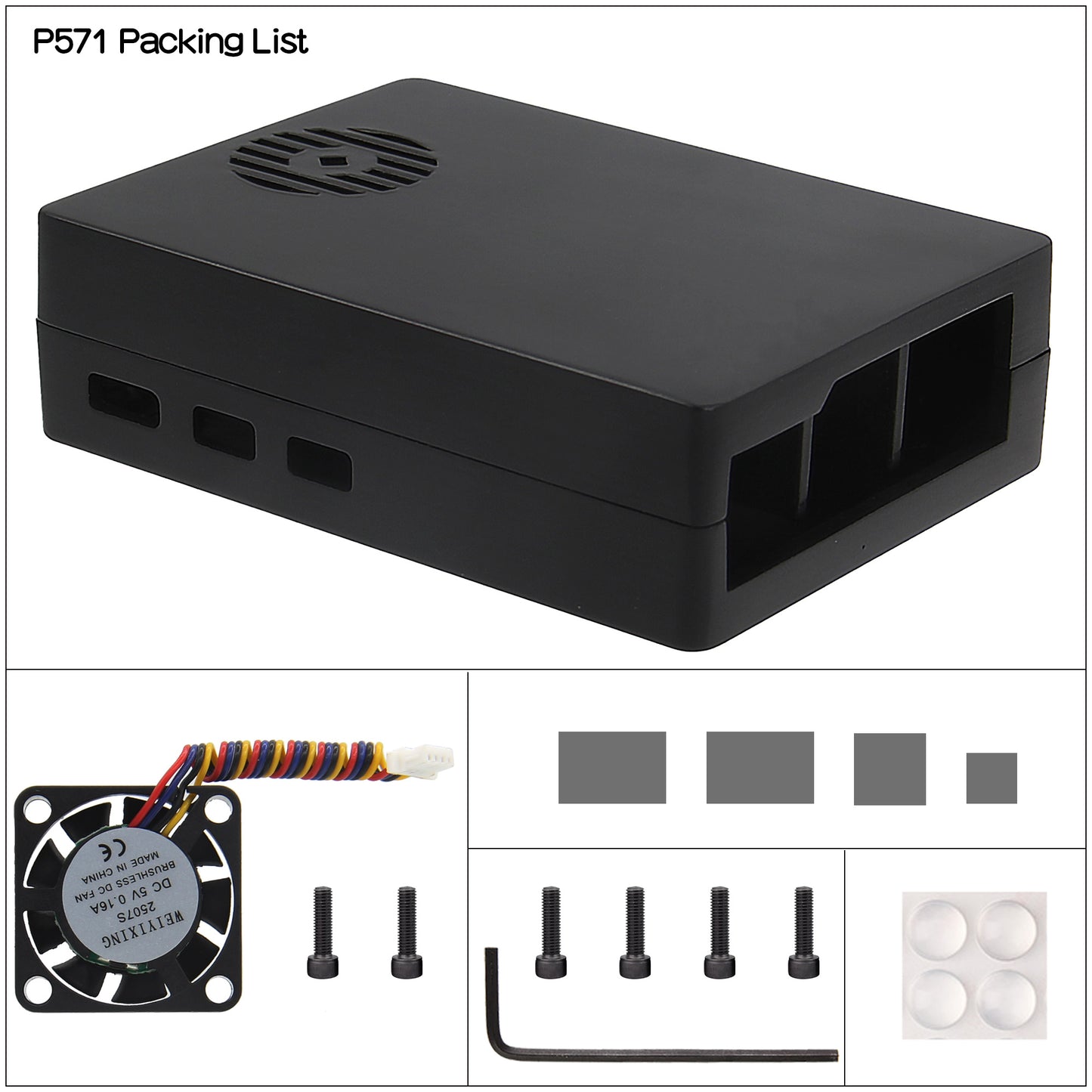 Geekworm Raspberry Pi 5 Aluminum Passive Cooling Case with Cooling Fan (P571)