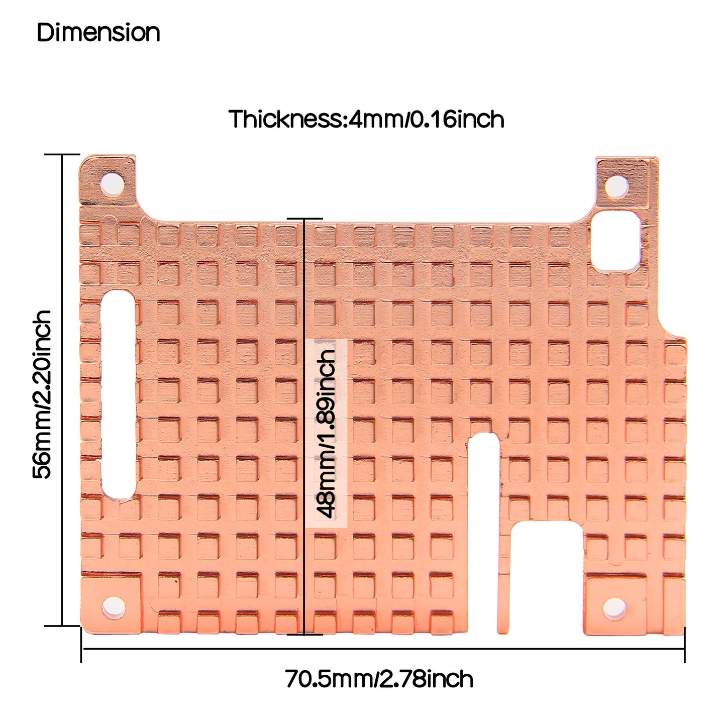 Geekworm 4mm Thickness Copper Heatsink with Acrylic Plate for Raspberry Pi 4