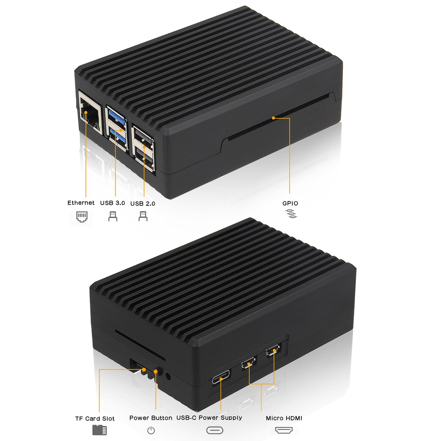 Geekworm Raspberry Pi 5 Aluminum Passive Cooling Case with Cooling Fan (P575)