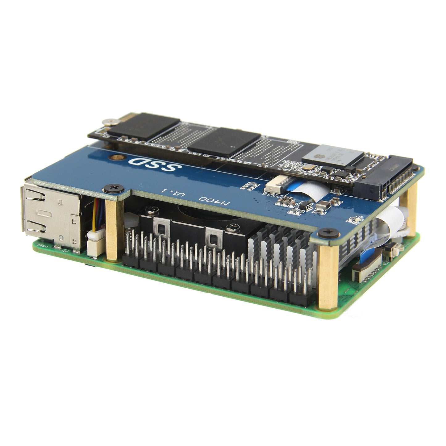 Geekworm M400 PCIe to M.2 Key-M NVMe SSD Shield TOP for Raspberry Pi 5