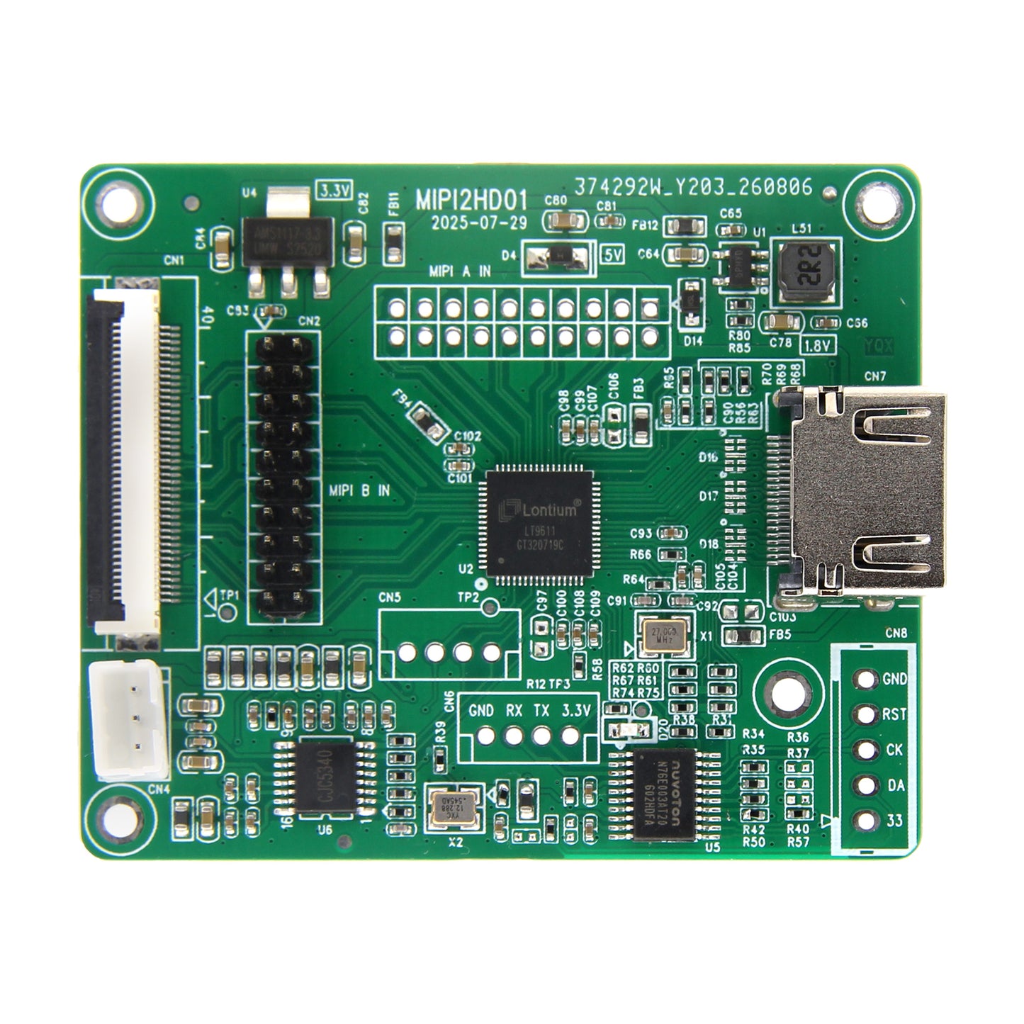 MIPI DSI / CSI Input to HDMI Output Adapter with 40Pin FFC Cable(MIPI2HD01)