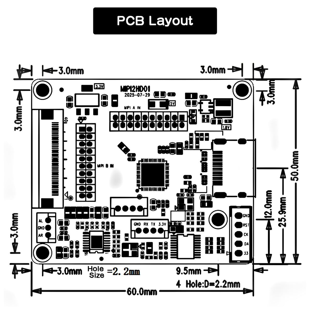 MIPI DSI / CSI Input to HDMI Output Adapter with 40Pin FFC Cable(MIPI2HD01)