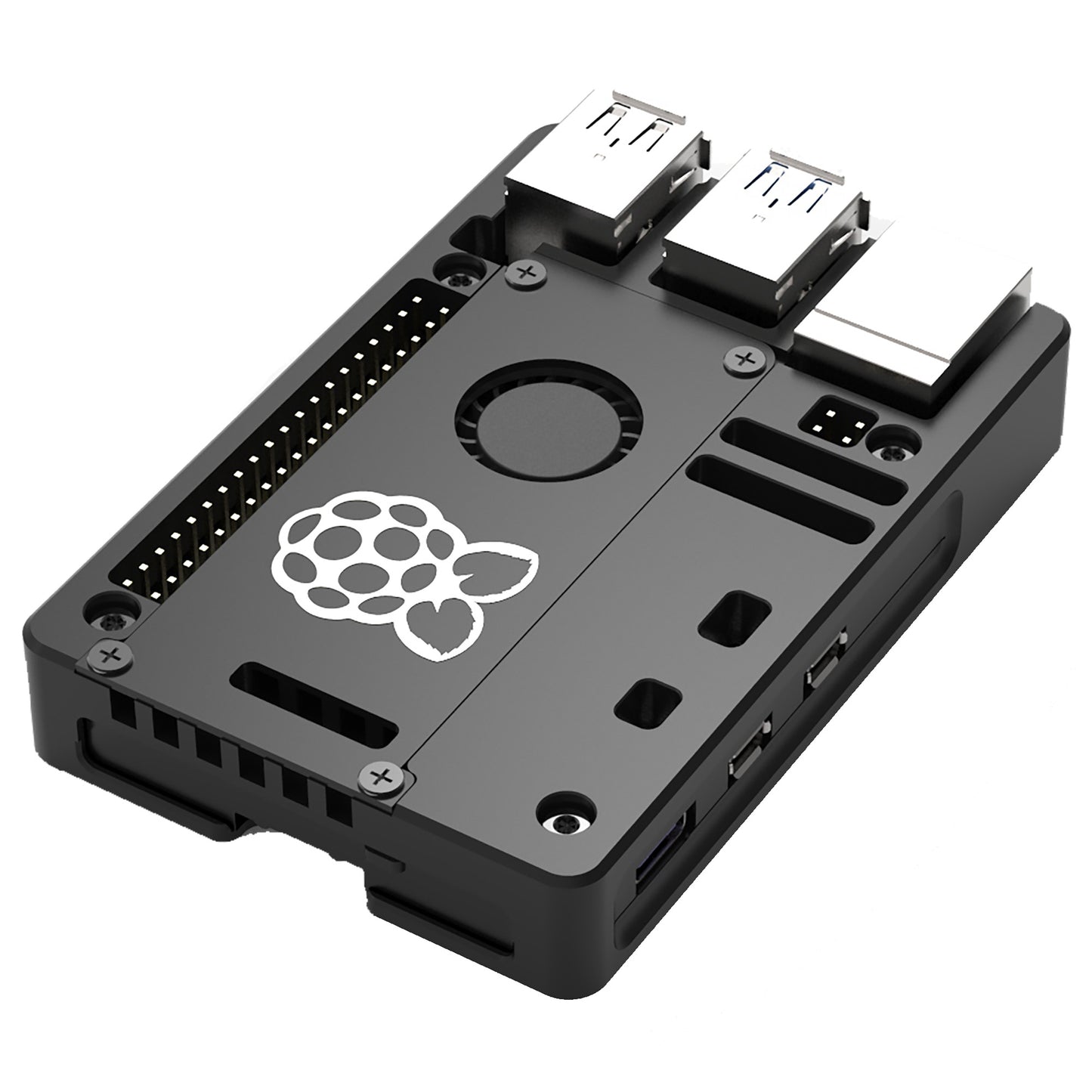 Raspberry Pi 5 Ultra-Thin CNC Aluminum Alloy Passive Cooling Case with Fan (N311)