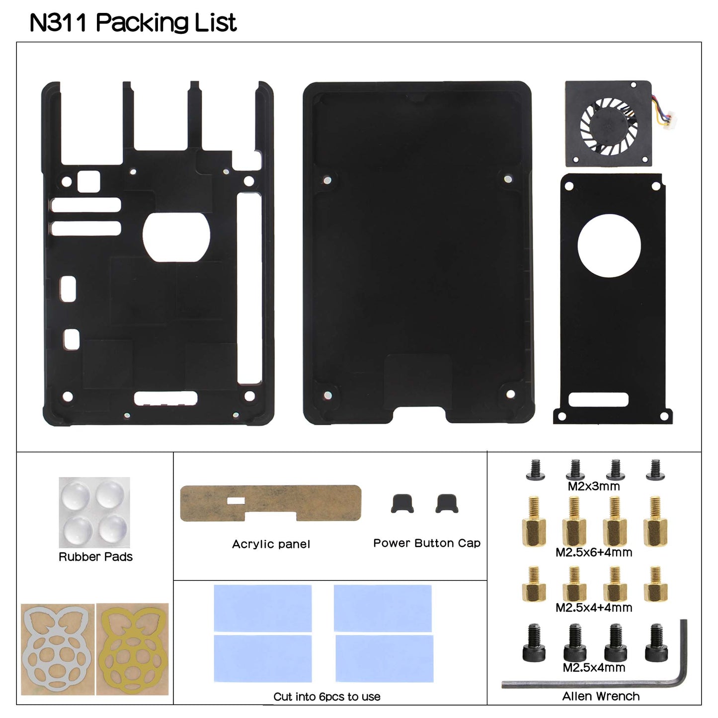 Raspberry Pi 5 Ultra-Thin CNC Aluminum Alloy Passive Cooling Case with Fan (N311)