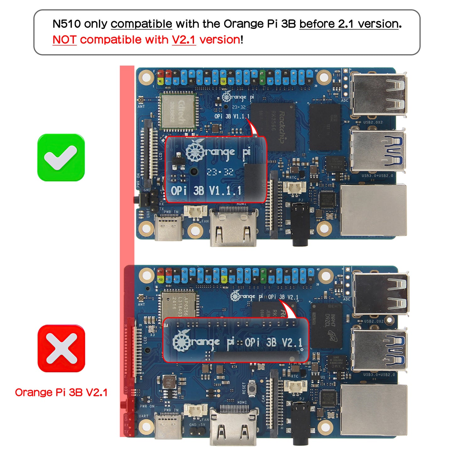 Geekworm Metal Case for Orange Pi 3B v1.1 Only (N510)