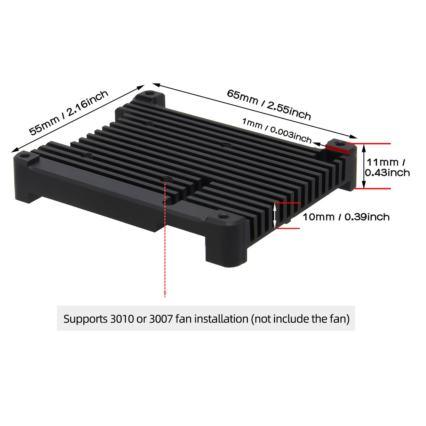 Raspberry Pi 4 11mm Embedded Heatsink (P165-B)