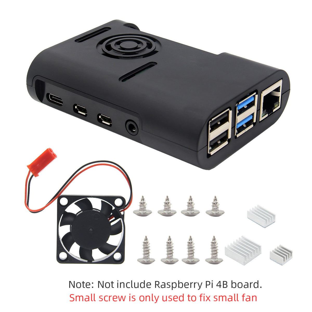 Geekworm Raspberry Pi 4 ABS Case with 3007 Cooling Fan & Heatsink(P402)