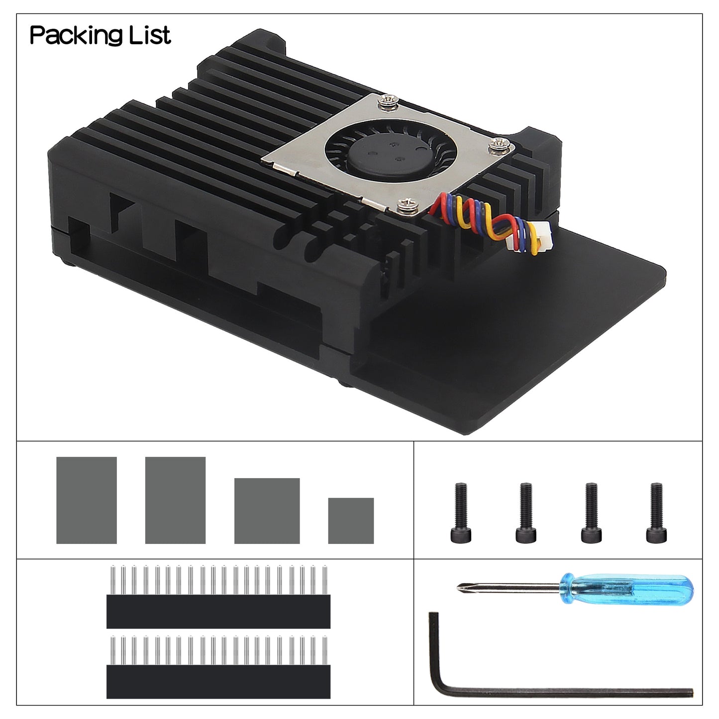 Geekworm Raspberry Pi 5 Armor Case with PWM Cooling Fan(P511)