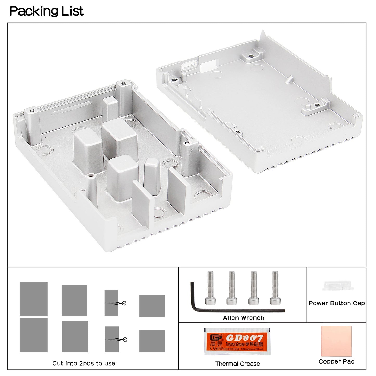 Geekworm Raspberry Pi 5 Heavy-duty Aluminum Passive Cooling Case (P573)