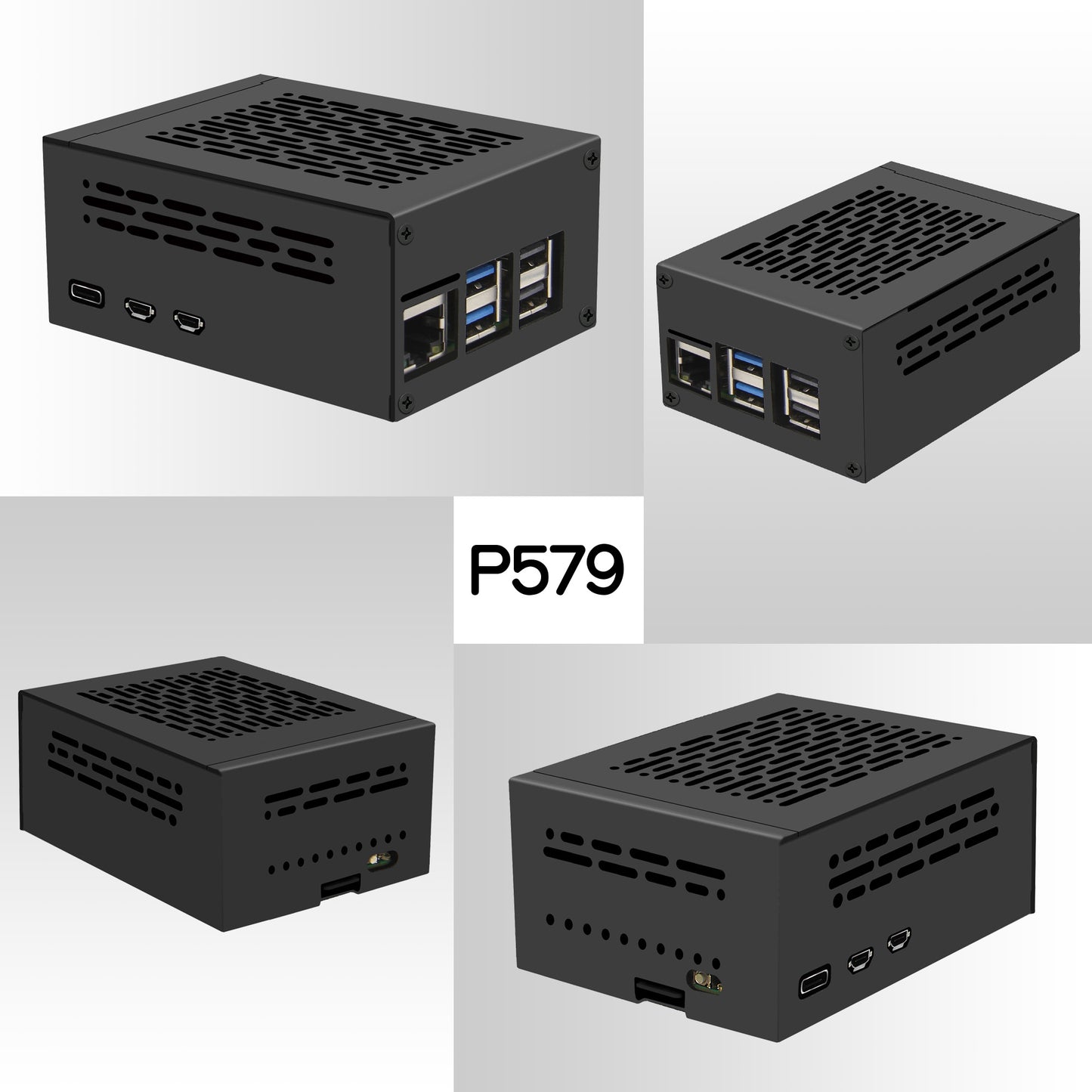 Geekworm P579 Raspberry Pi 5 PCIe Metal case Compatible with X1001/X1000/X1003/X1004/X1015/M300/M400/Q200