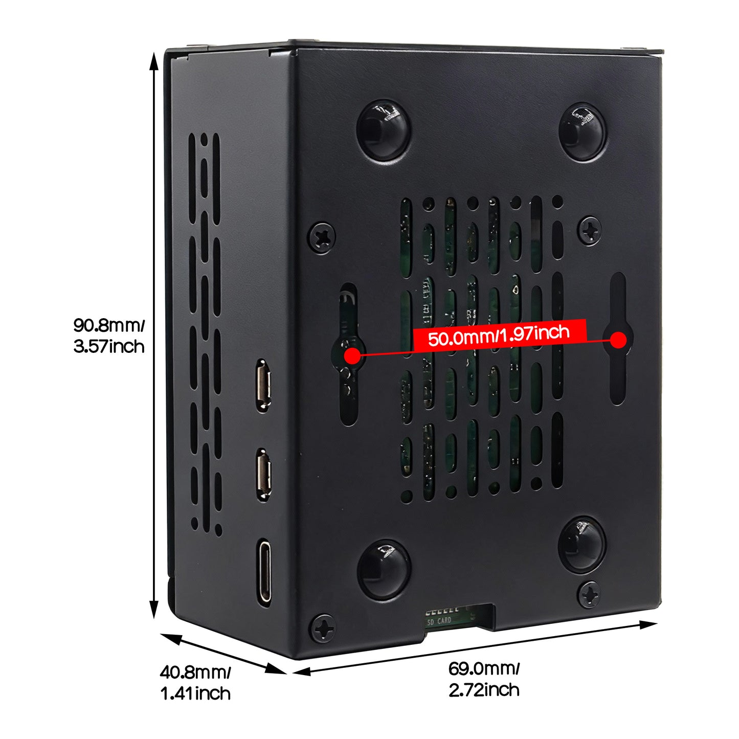 Geekworm P579 Raspberry Pi 5 PCIe Metal Case Compatible with Top M.2 HAT X1001/X1000/X1003/X1004/X1015