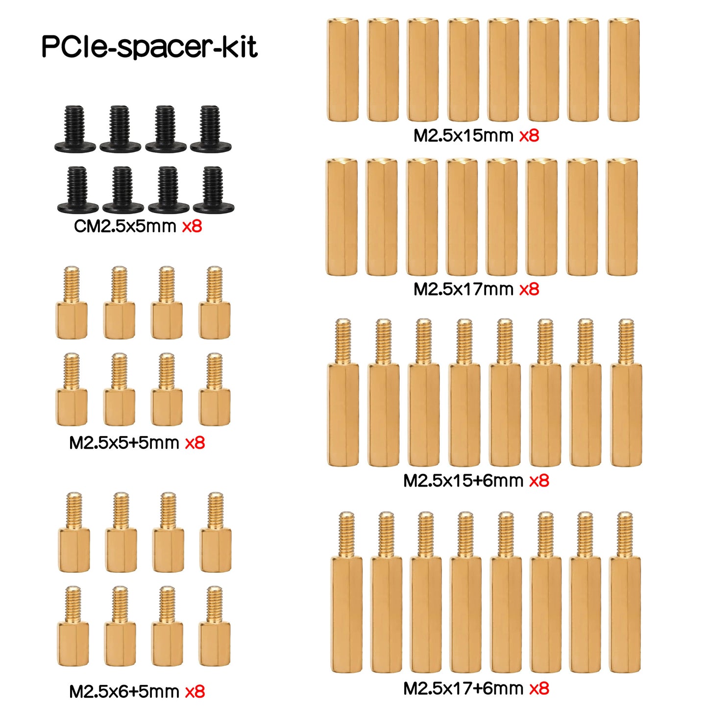 Geekworm Raspberry Pi 5 PCIe to M2 NVME Board Installation Spacer Screw Set