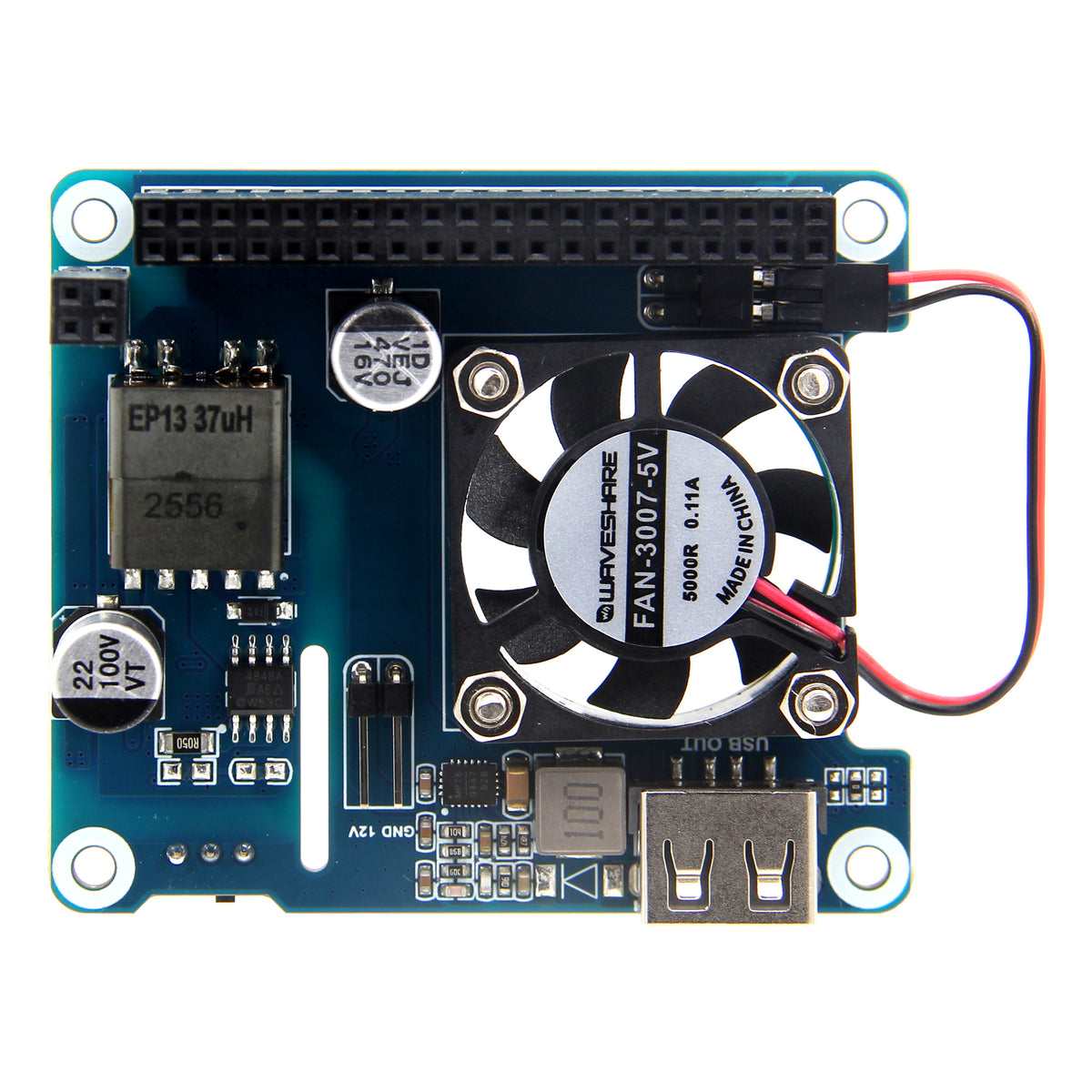 Power Over Ethernet (PoE) HAT with Cooling Fan for Raspberry Pi 4B/3B+