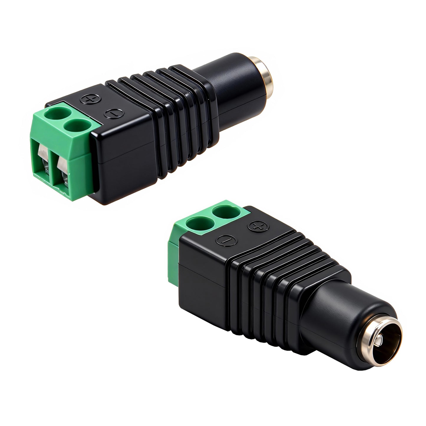 Solderless 2-Pin Terminal Block to DC 5.5x2.1mm Male/Female Adapter