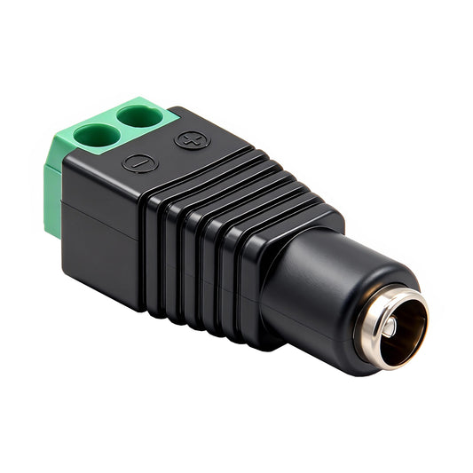 Solderless 2-Pin Terminal Block to DC 5.5x2.1mm Male/Female Adapter