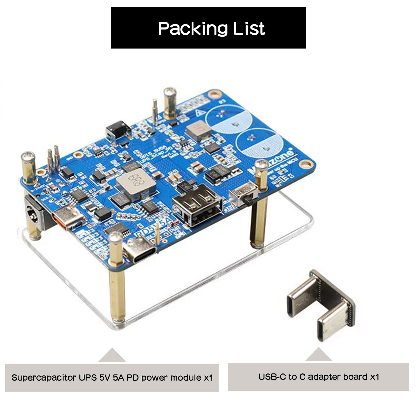 100F Supercapacitor UPS HAT Module for Raspberry Pi 5