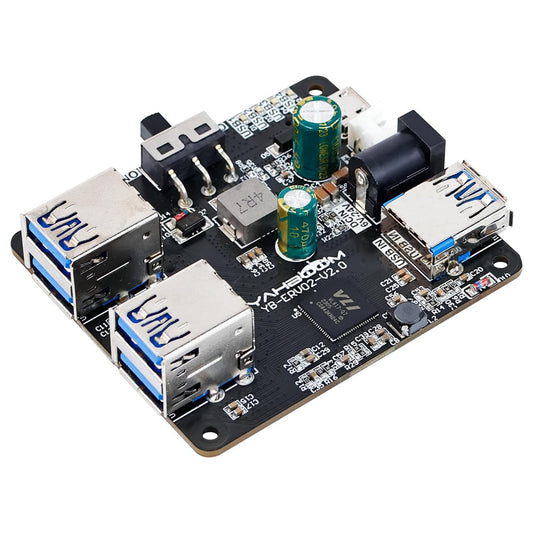 4-Port USB 3.0 Hub Expansion Board with 9–24V DC Power for Raspberry Pi/NVIDIA Jetson/ROS Robotics