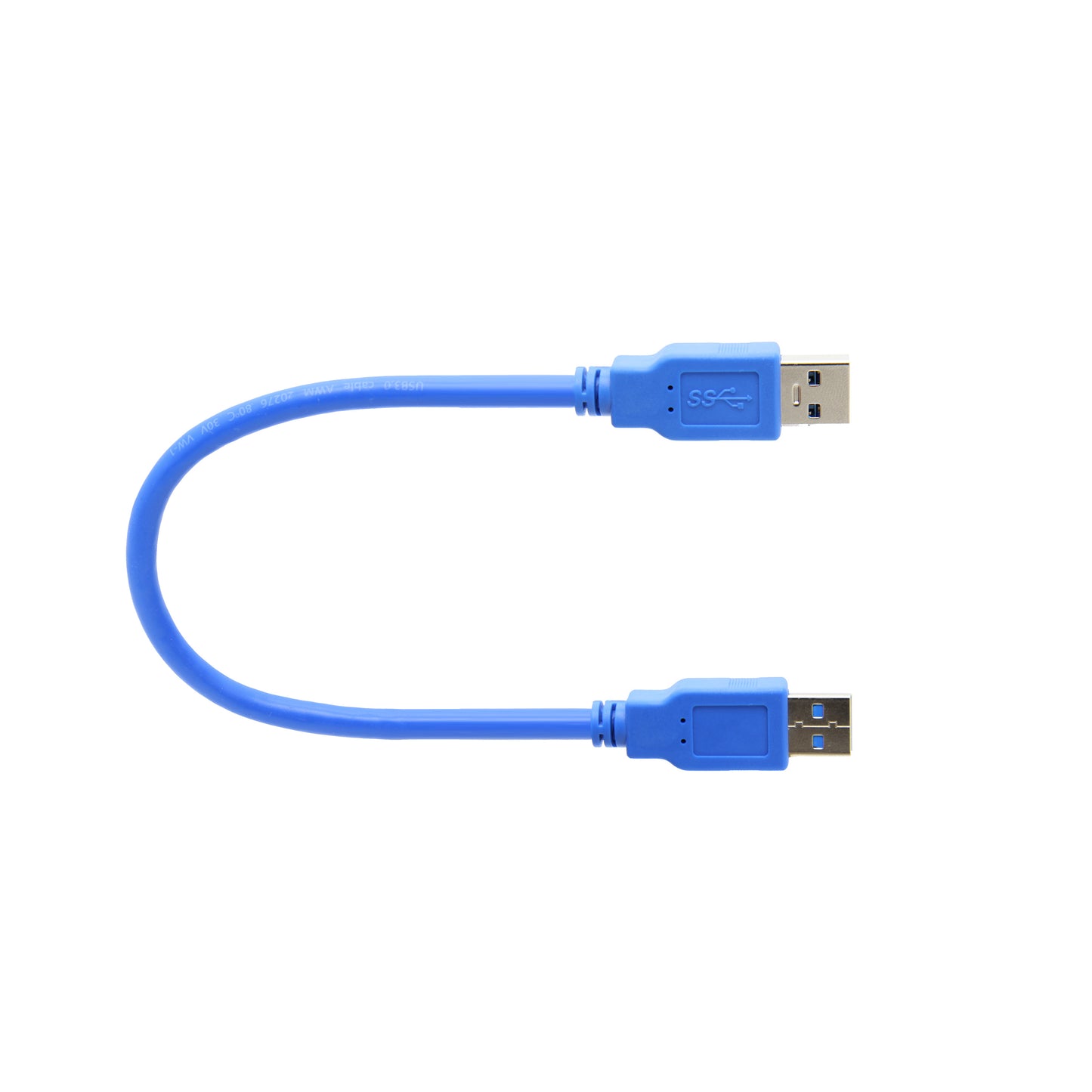 High-Speed USB 3.0 Type-A Male to Male Cable (Blue, 0.3m/0.6m/1m)
