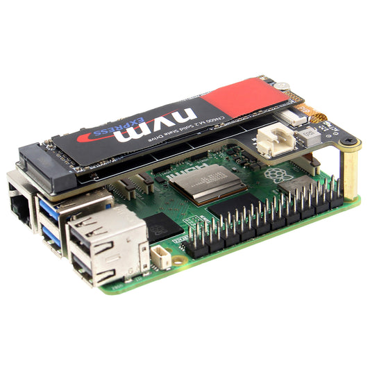 Geekworm X1001 PCIe to M.2 Key-M NVMe SSD PIP TOP for Raspberry Pi 5