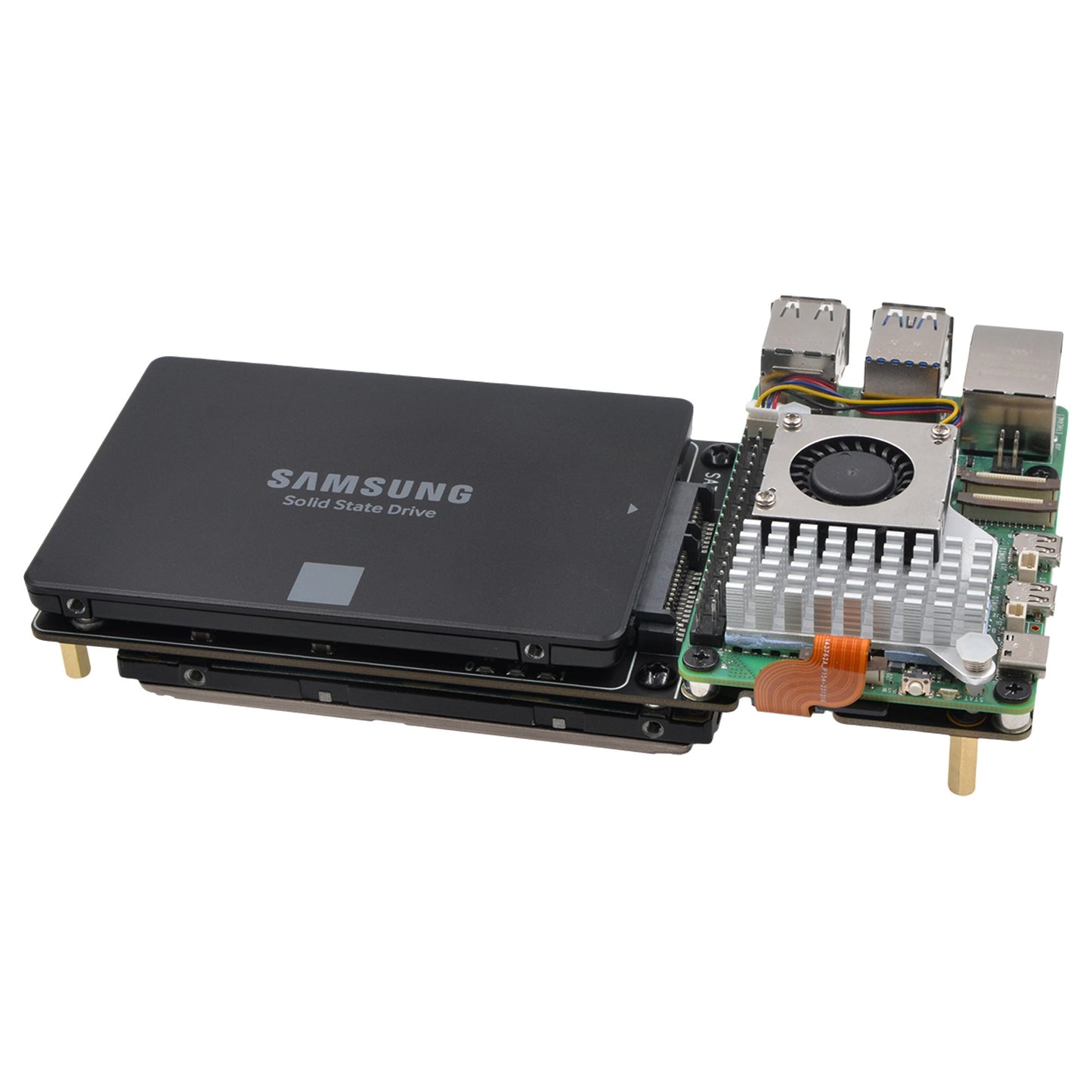 Geekworm X1007 PCIe to Dual 2.5" SATA HDD/SSD Shield for Raspberry Pi 5 (NOT Support Boot from SSD)