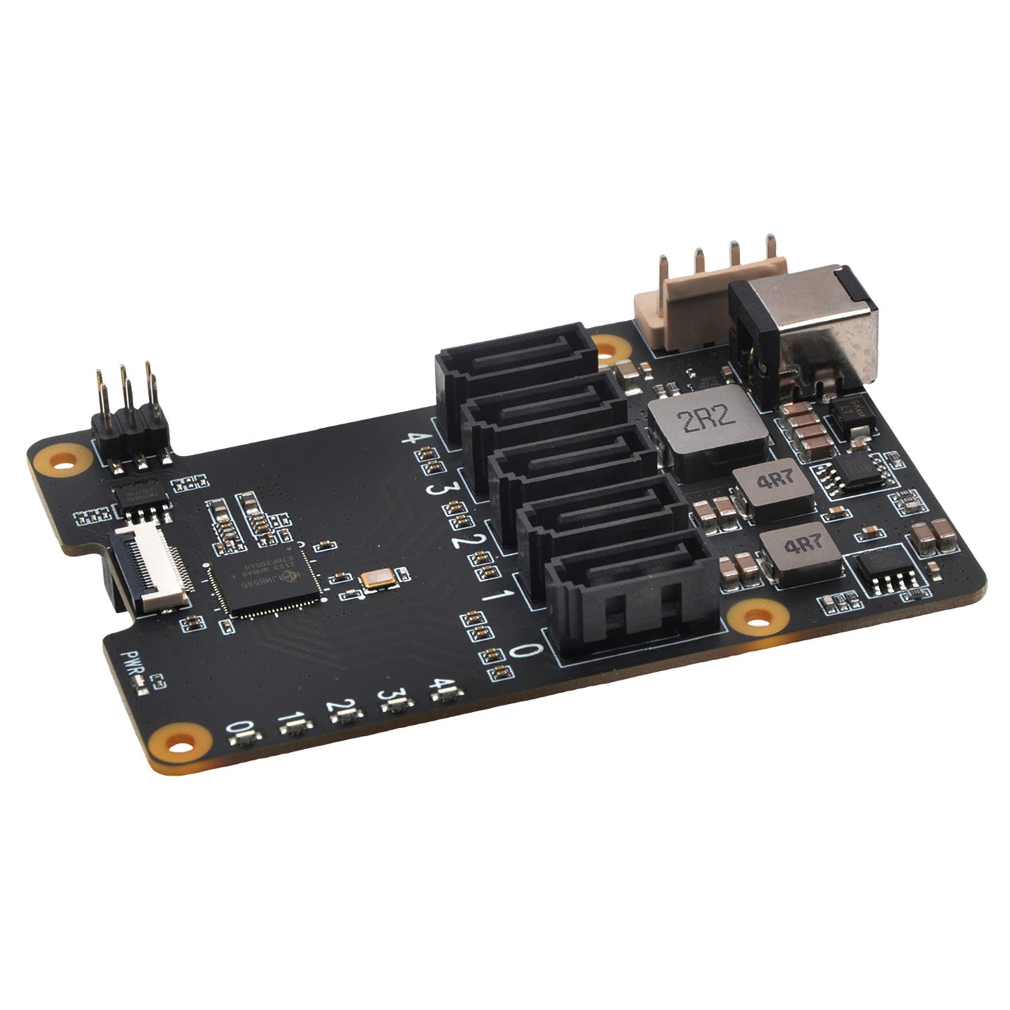 Geekworm X1009 PCIe to 5-Port SATA Shield for Raspberry Pi 5 (NOT Support Boot from HDD/SSD)