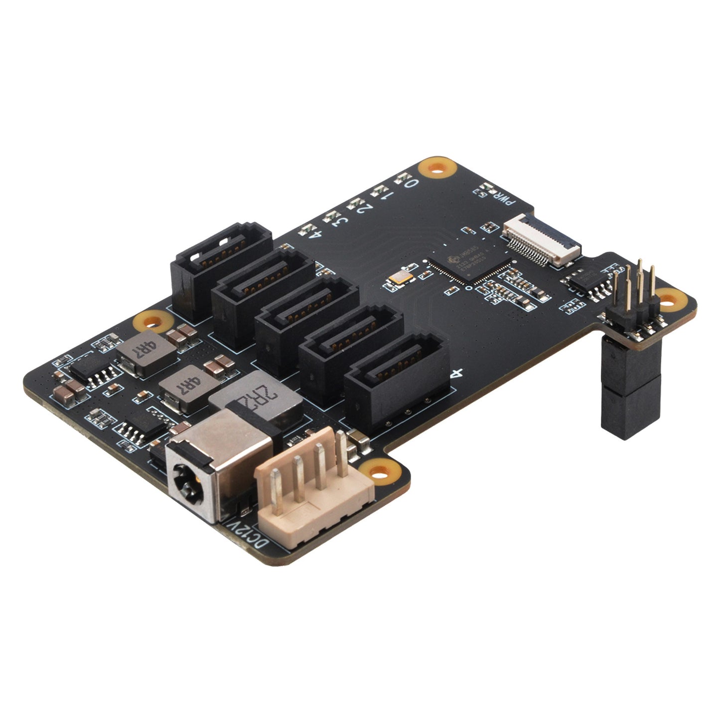 Geekworm X1009 PCIe to 5-Port SATA Shield for Raspberry Pi 5 (NOT Support Boot from HDD/SSD)