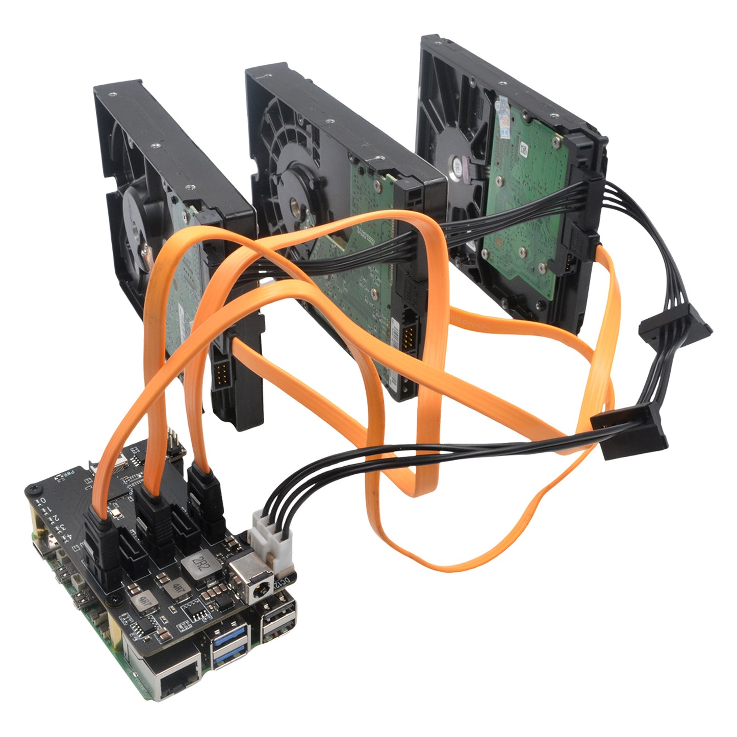 Geekworm X1009 PCIe to 5-Port SATA Shield for Raspberry Pi 5 (NOT Support Boot from HDD/SSD)