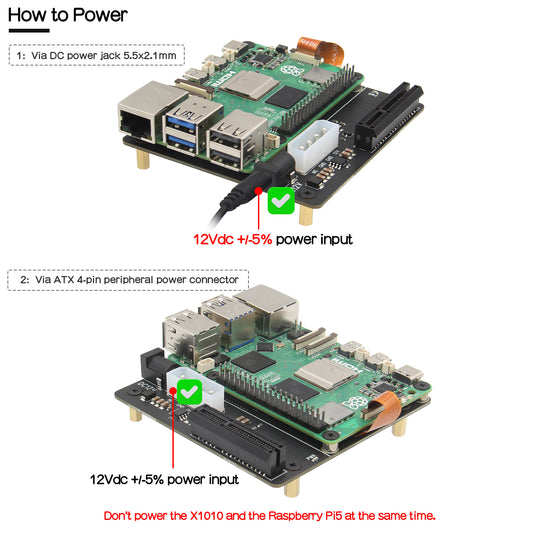 Geekworm X1010 PCIe FFC to Standard PCIe x4 Slot Expansion Board for Raspberry Pi 5