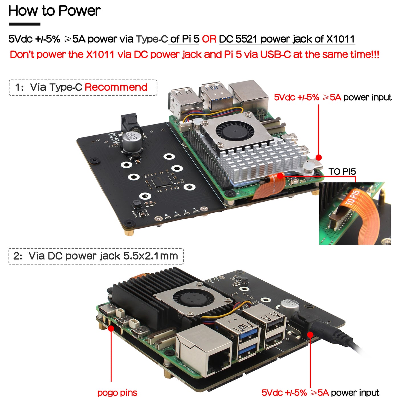 Geekworm X1011 5V PCIe to Four M.2 NVMe SSD Board for Raspberry Pi 5