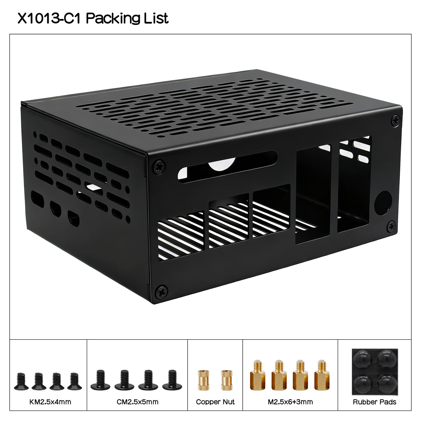 Geekworm X1013-C1 Metal Case for Raspberry Pi 5 & X1013